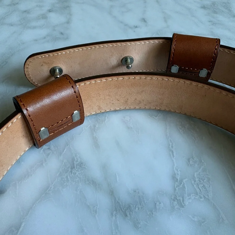 Brooks Brothers Cognac Calfskin Belt - Picture 7 of 9